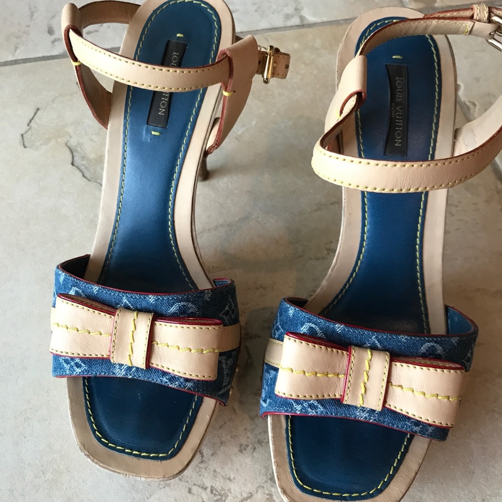 Denim Louis Vuitton heels